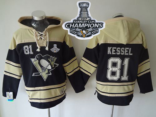 Penguins #81 Phil Kessel Black Sawyer Hooded Sweatshirt Stanley Cup Finals Champions Stitched NHL Jersey